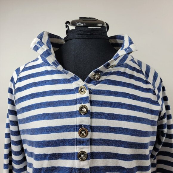 Lilly Pulitzer Captain Popover Bright Navy Positano Stripe Top Size Small - Picture 4 of 12